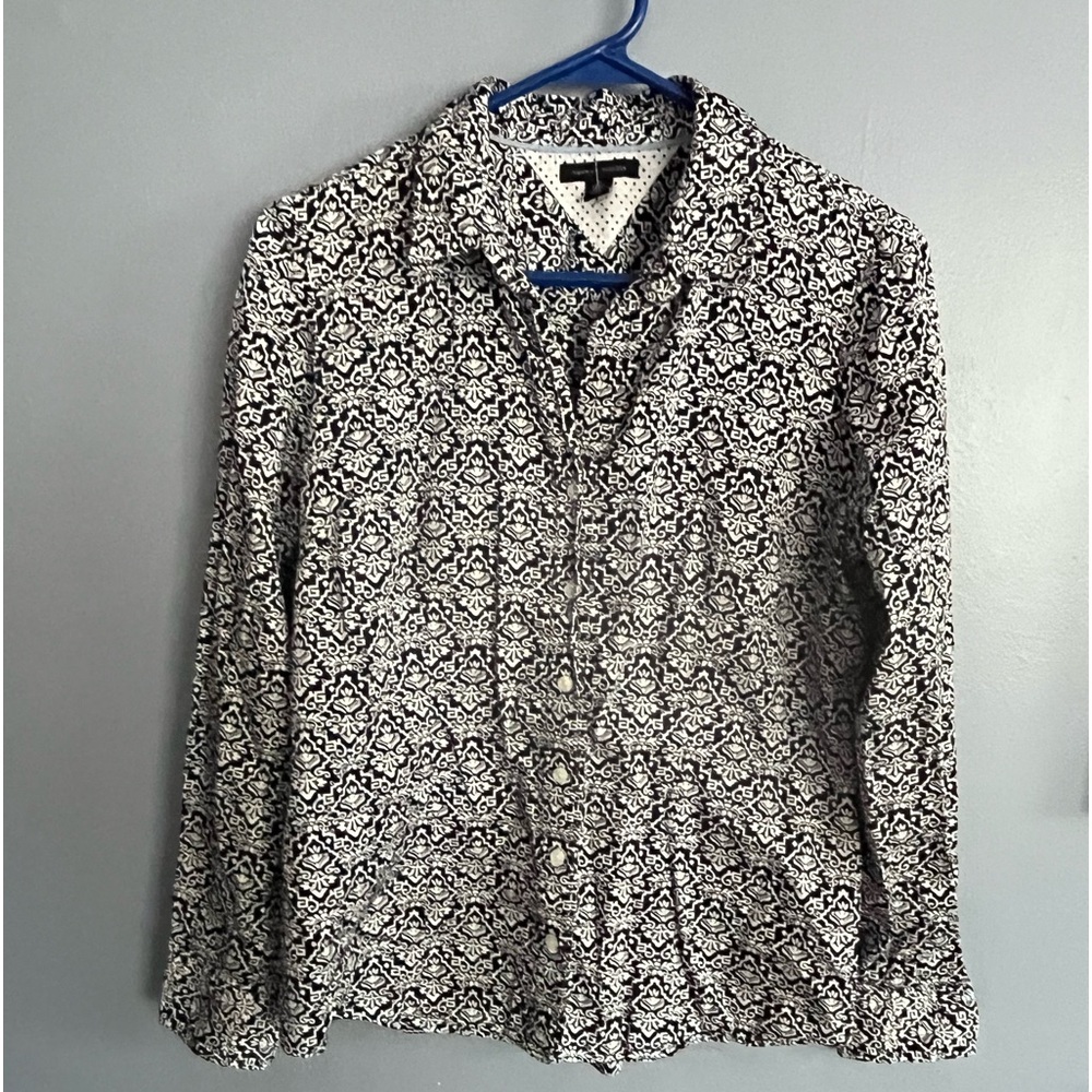 Tommy Hilfiger Medium Navy/White Button Down Top Paisley
